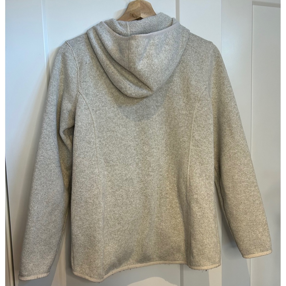 LL Bean Sweater Fleece Hoodie Oatmeal Heather Full Zip Jacket 506406 Womens S - Picture 3 of 3